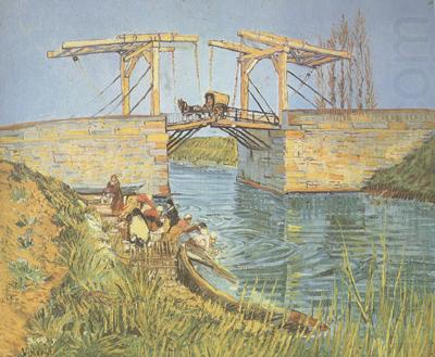 Vincent Van Gogh The Langlois Bridge at Arles with Women Washing (nn04) china oil painting image